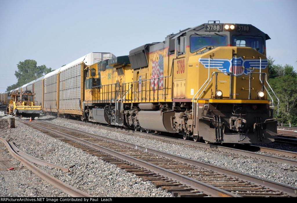 Southbound vehicle train